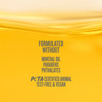 formulated without mineral oil, parabens, phthalates, peta-certified animal test-free and vegan 