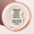 Jar of cream with PETA certification text on a light background

Formulated without parabens, pthalates, mineral oil, peta-certified animal test-free and vegan