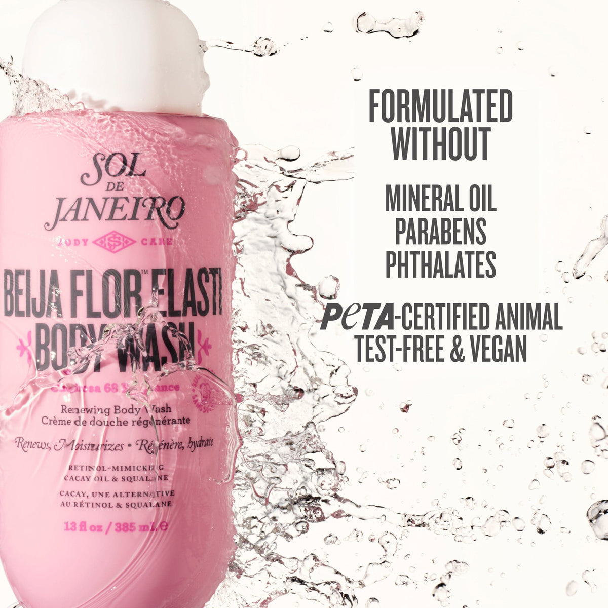 Formulated without mineral oils parabens phthaalates peta-certified animal -test