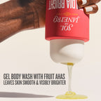 gel body wash with fruit AHAs leaves skin smooth & visibly brighter