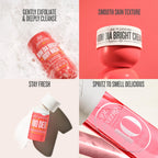 Promotional collage of Sol de Janeiro skincare products with text describing their benefits.