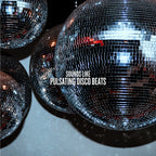 Close-up of a disco ball with text 'SOUNDS LIKE PULSATING DISCO BEATS' on a dark background