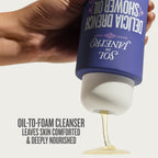 Oil to foal cleanser leaves skin comforted and deeply nourished