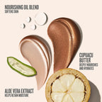 nourishing oil blend softens skin, aloe vera extract helps retain moisture, cupuacu butter deeply nourishes and hydrates