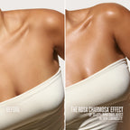 Before/After the rosa charmosa effect up to 127% immediate boost in skin luminosity 