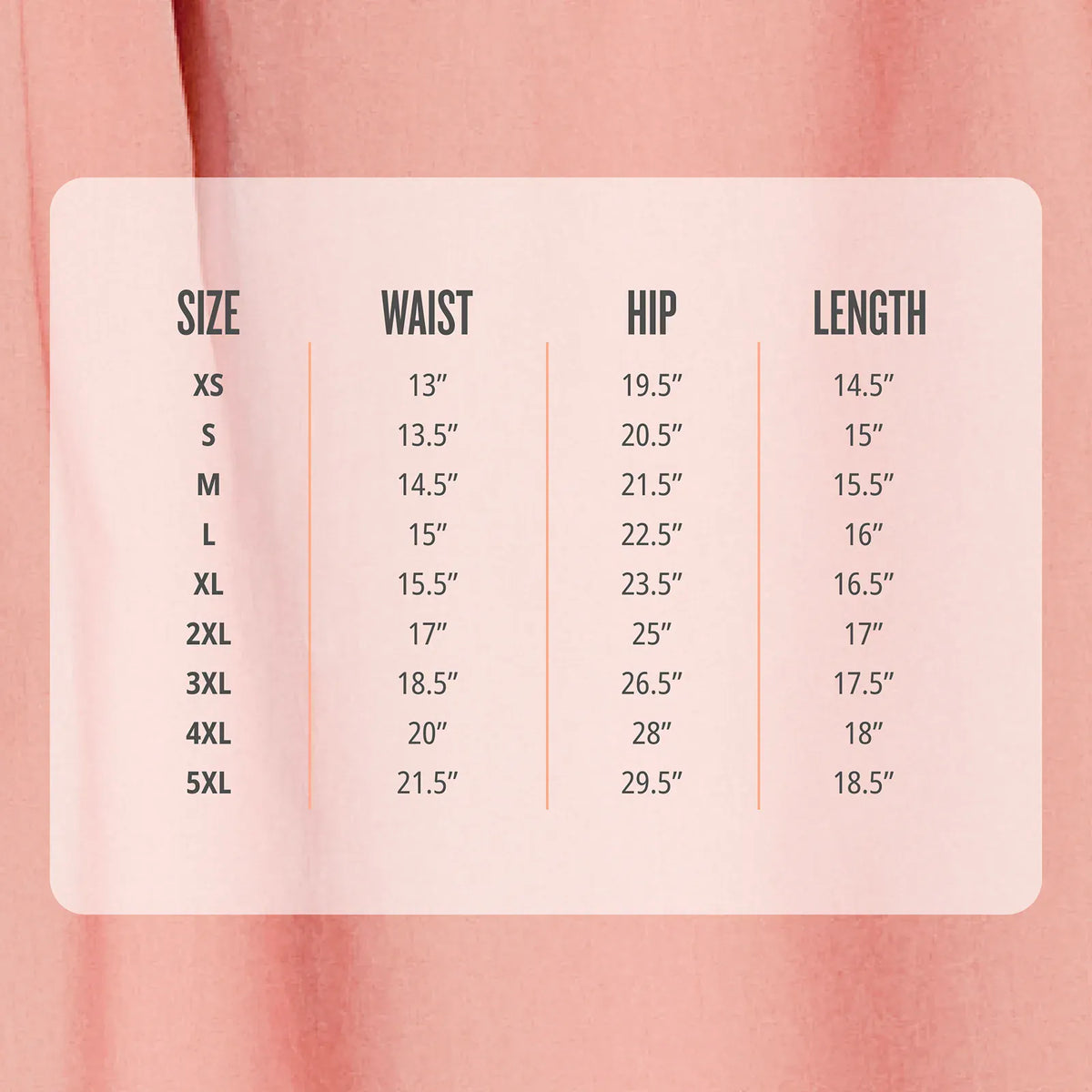 size chart